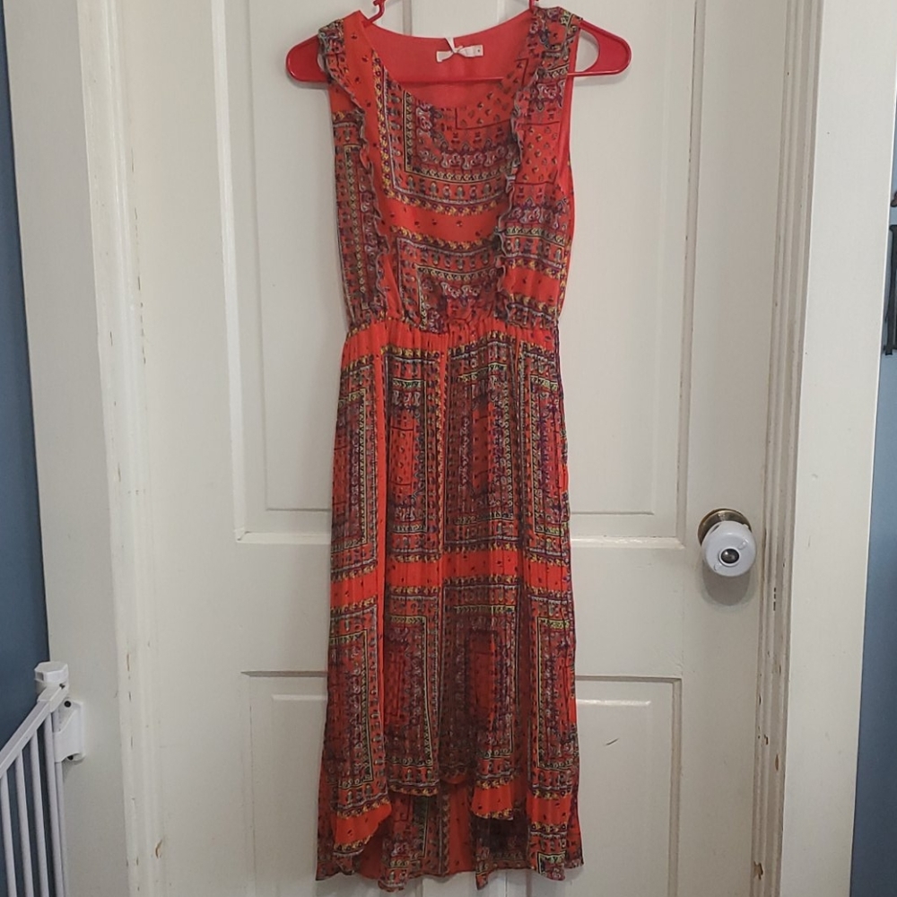 Hazel orange floral high low dress